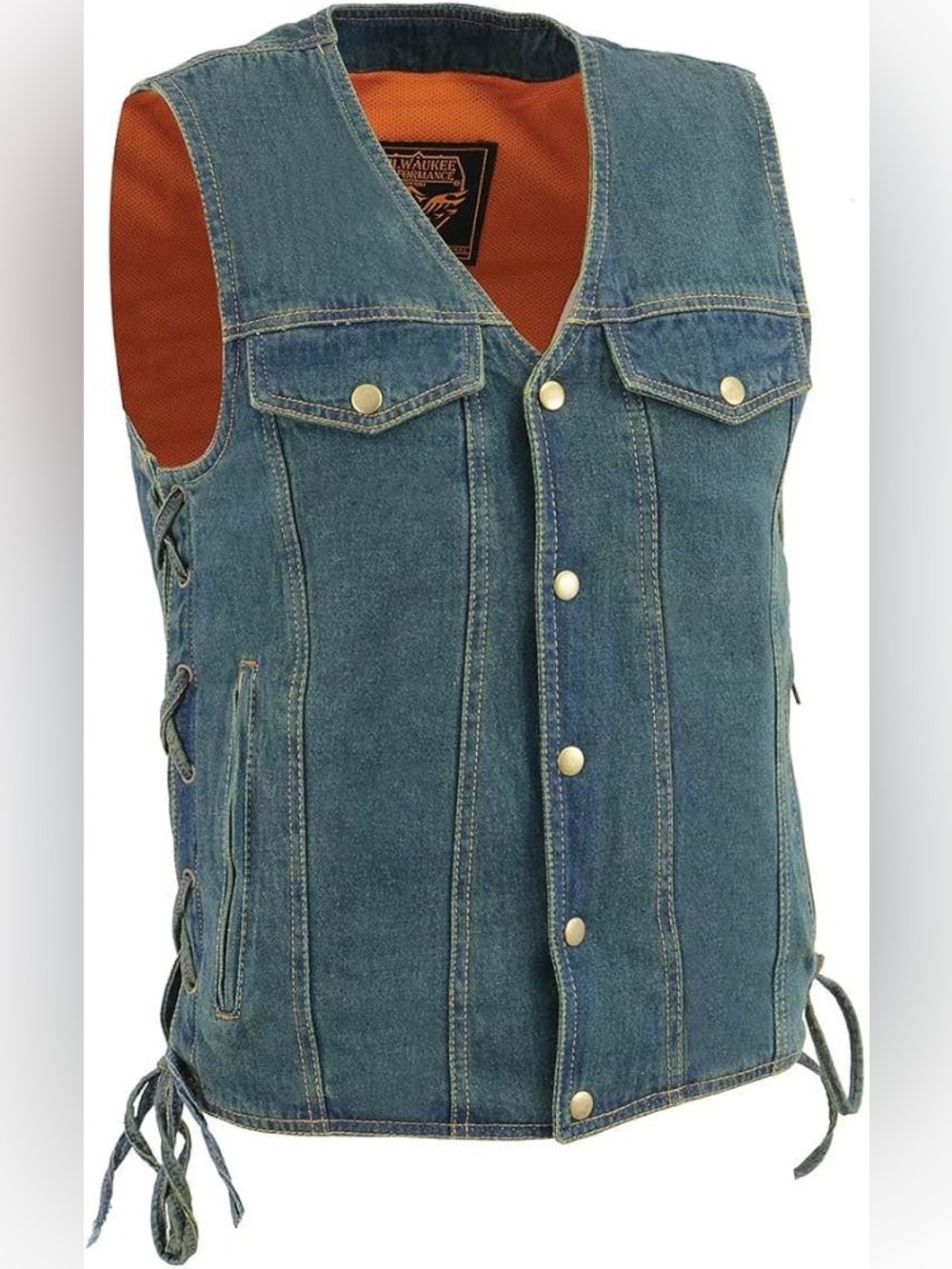 ⚡️NWT⚡️ Milwaukee Leather Premium Denim Motorcycle Biker Vest